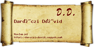 Daróczi Dávid névjegykártya
